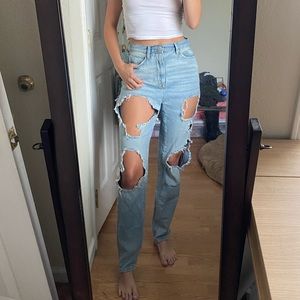 Urban Outfitters High-Waisted Distressed Mom Jean